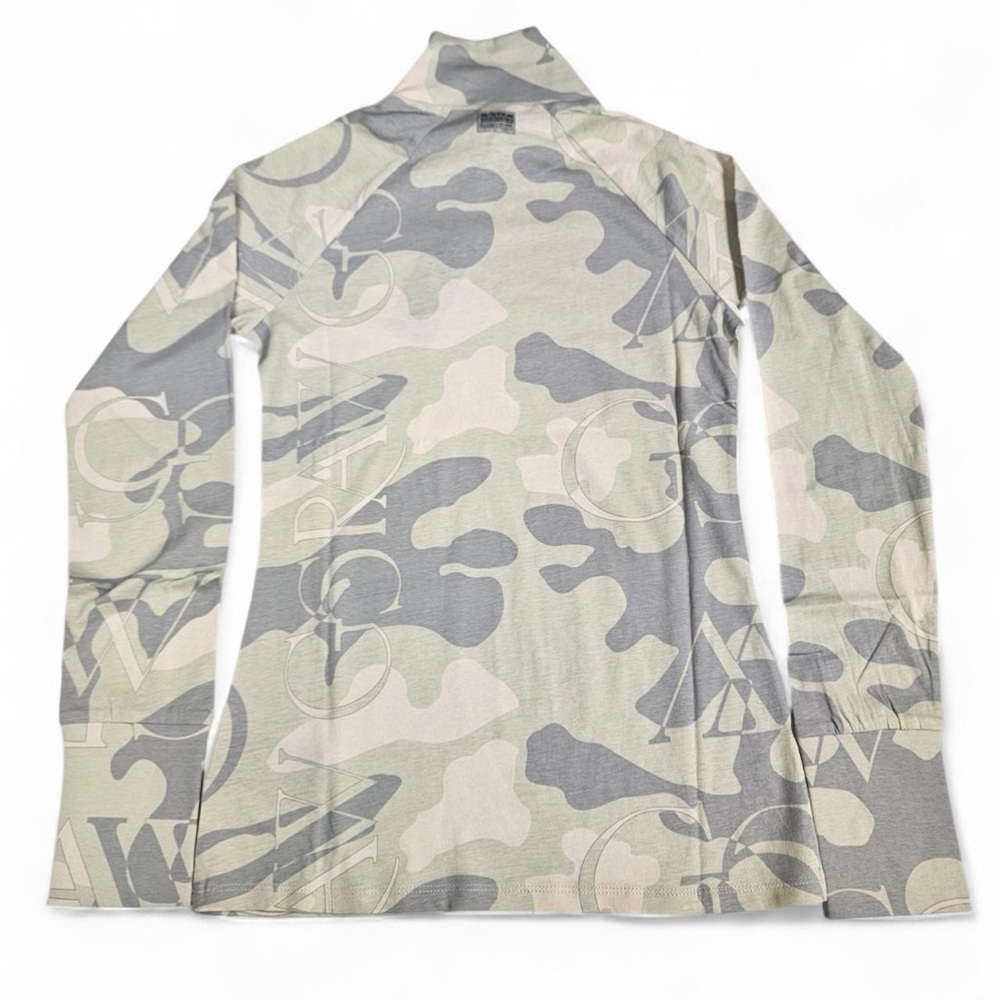 G-Star Raw white & green camo turtleneck top